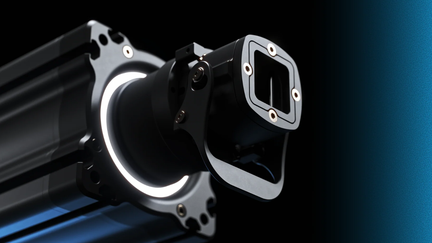 Sim-Lab direct drive sim racing wheelbase mounted on aluminum profile cockpit