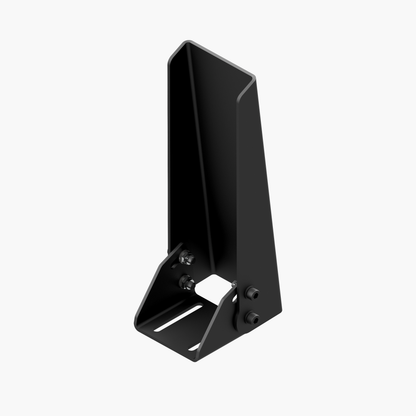 Black metal bracket on a white background