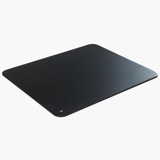 Black mouse pad on a white background