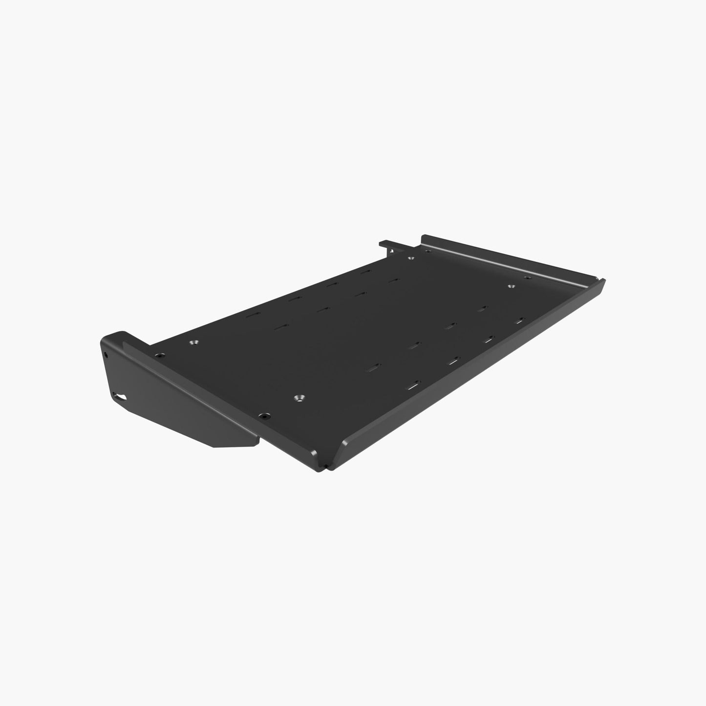 Black metal bracket on a white background