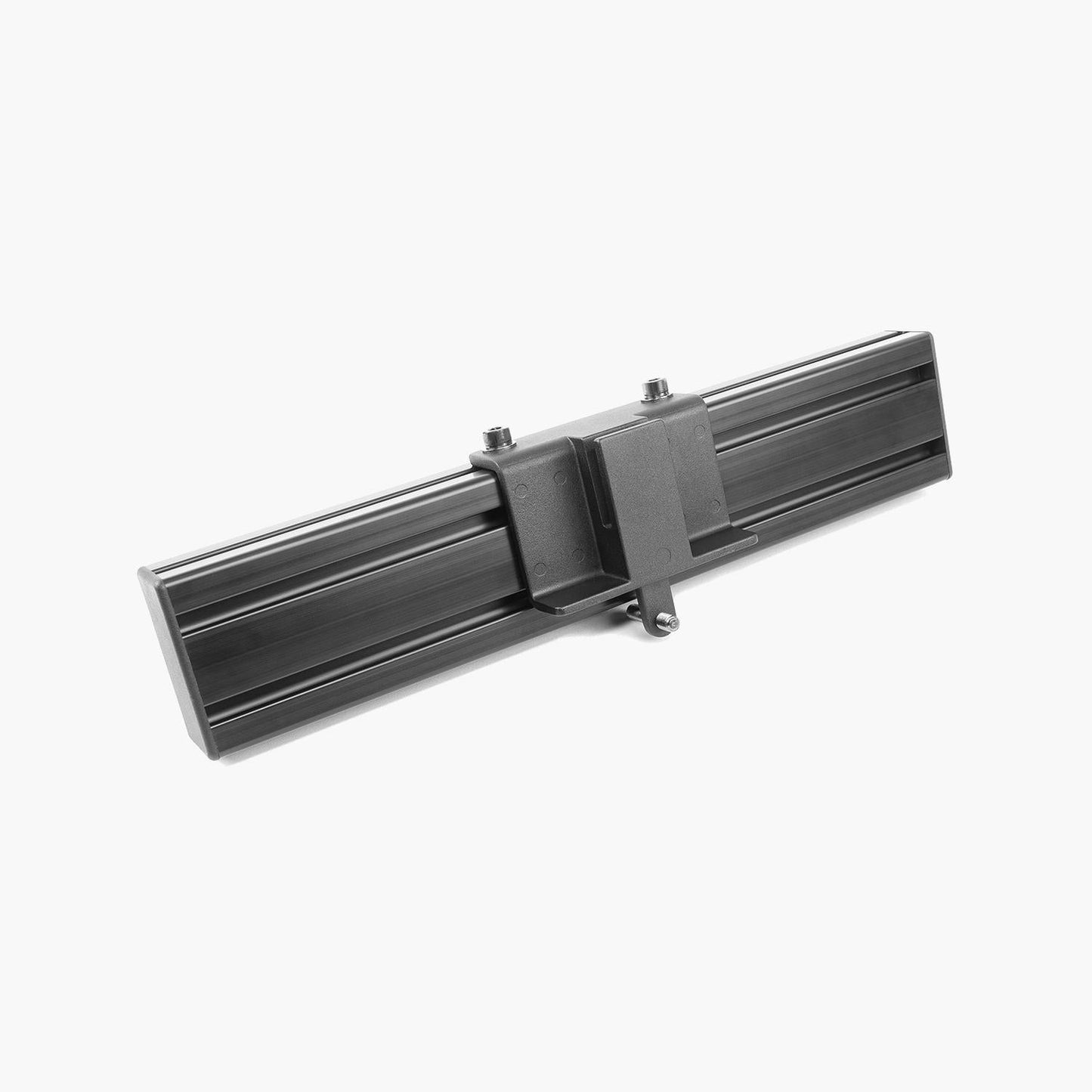 Black metal bracket on a white background