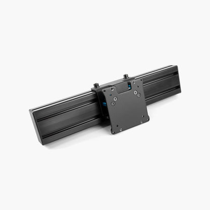 Black metal bracket or component on a white background