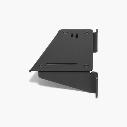 Black metal bracket on a white background