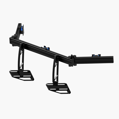 Black metal seesaw on a white background