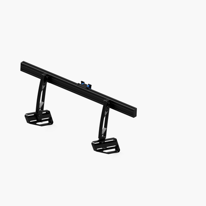 Black metal car roof rack on a white background