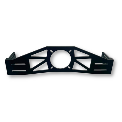 Black metal bracket on a white background