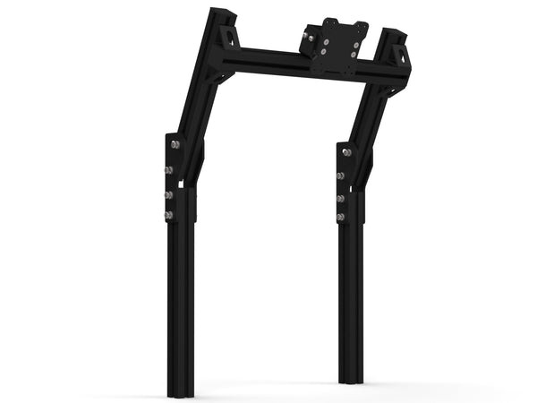 Sim Motion Dual Quad Monitor Aluminum Single Mount front view for sim rig
