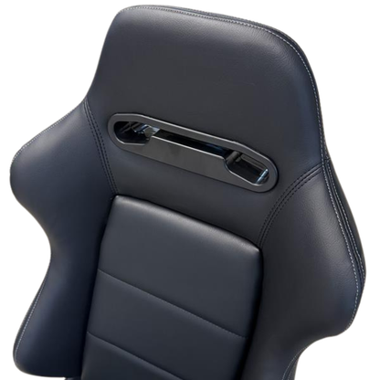 Sim Motion GT2 PVC leather seat detail showing padding and stitching