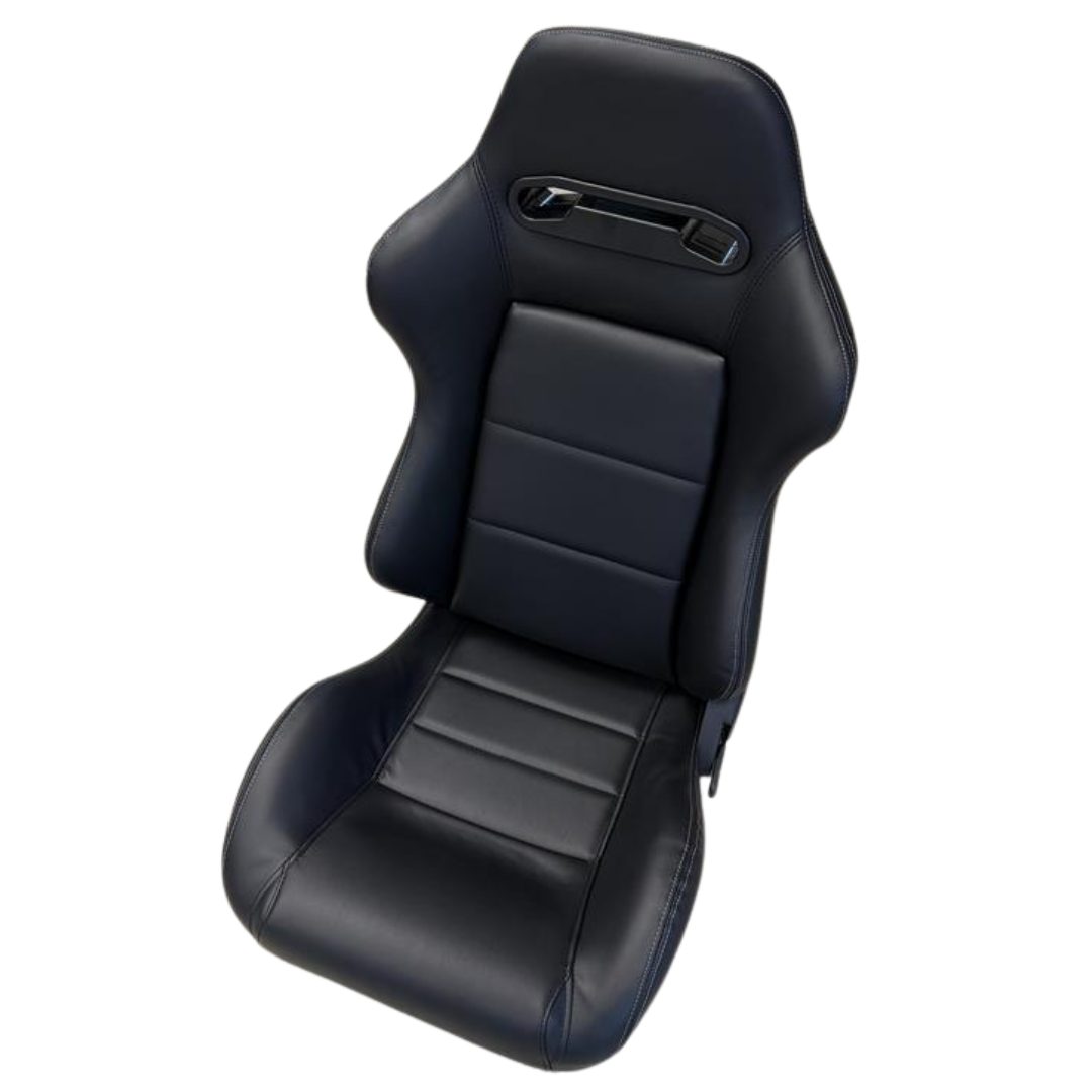 Sim Motion GT2 sim racing seat black front view for cockpit setup