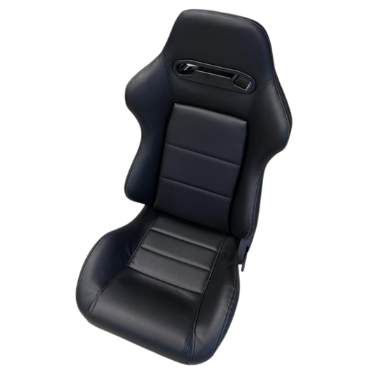 Sim Motion GT2 sim racing seat black front view for cockpit setup