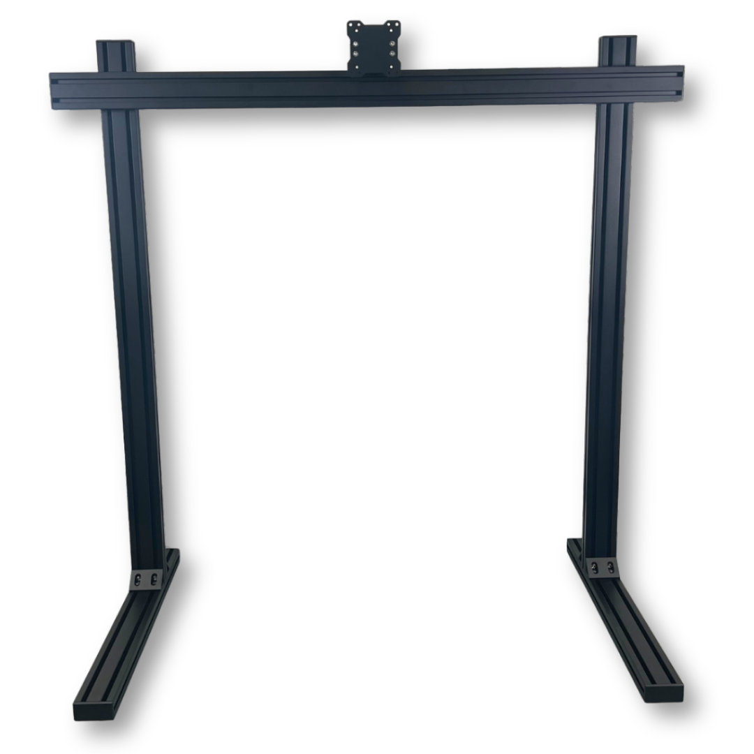 Black metal stand on a white background