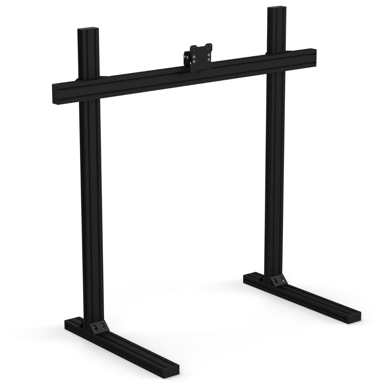 Black metal stand on a white background