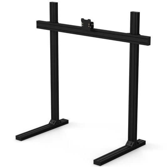 Black metal stand on a white background