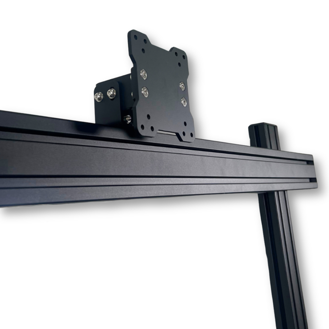 Black metal bracket on a white background