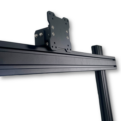 Black metal bracket on a white background
