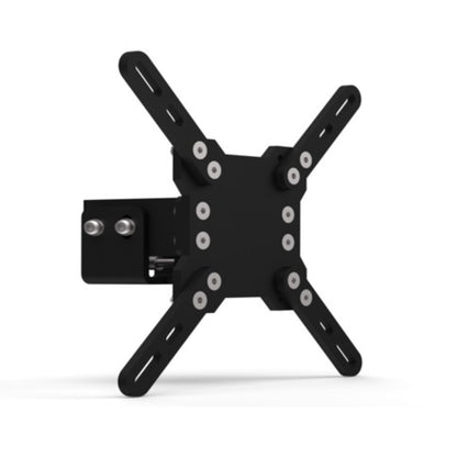 Black TV wall mount on a white background