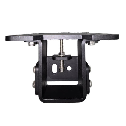 Black metal bracket on a white background