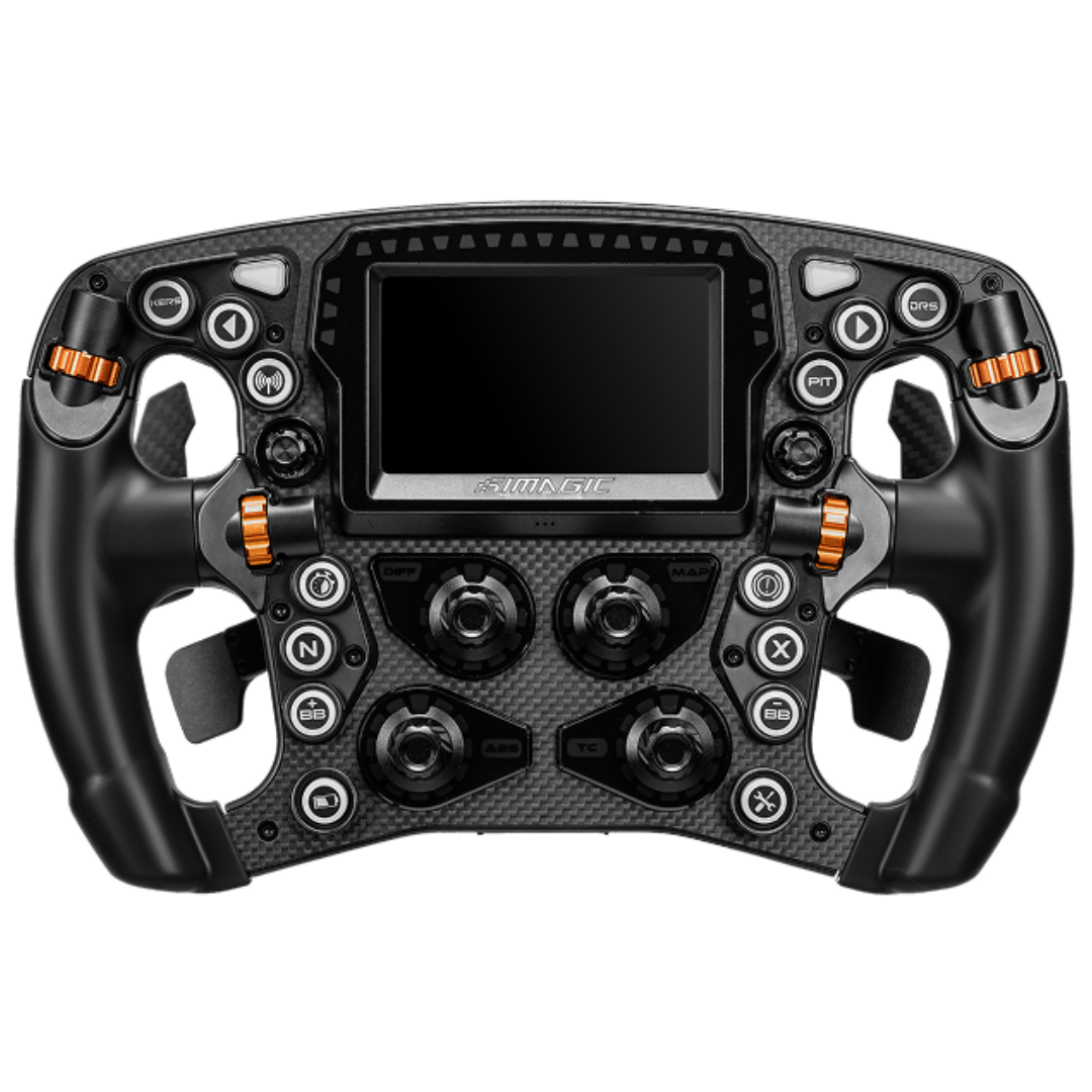 Simagic 3-Paddle Shifter Module with dual clutch paddles for launch control racing setups