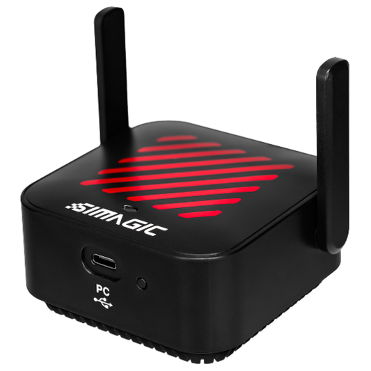 SIMAGIC Air Link wireless display hub for sim racing cockpit setups