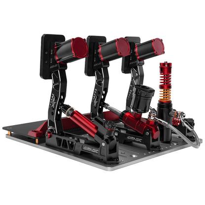 Simagic Haptic Control Module installed on sim racing pedals