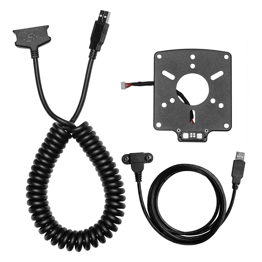 A Simagic MagLink with base and side QR, including a coiled cable and a USB connection.