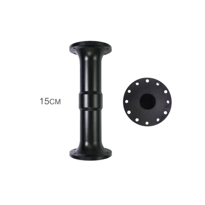 Two black motor shaft extenders, one longer than the other, designed for use with Simagic wheel bases.