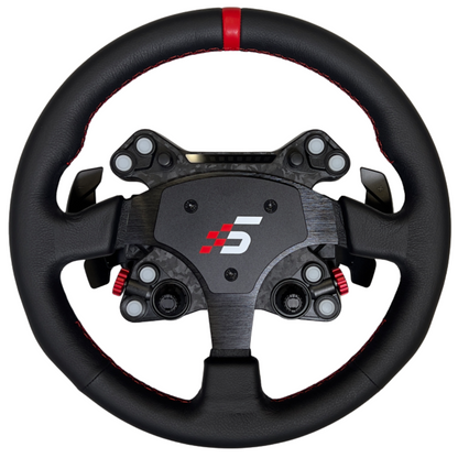 SIMAGIC Neo X hub with round leather steering wheel attached