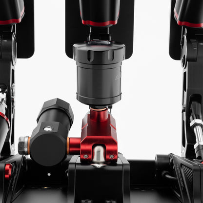 Simagic P1000 RS Hydraulic Pedal Set – side profile of hydraulic system