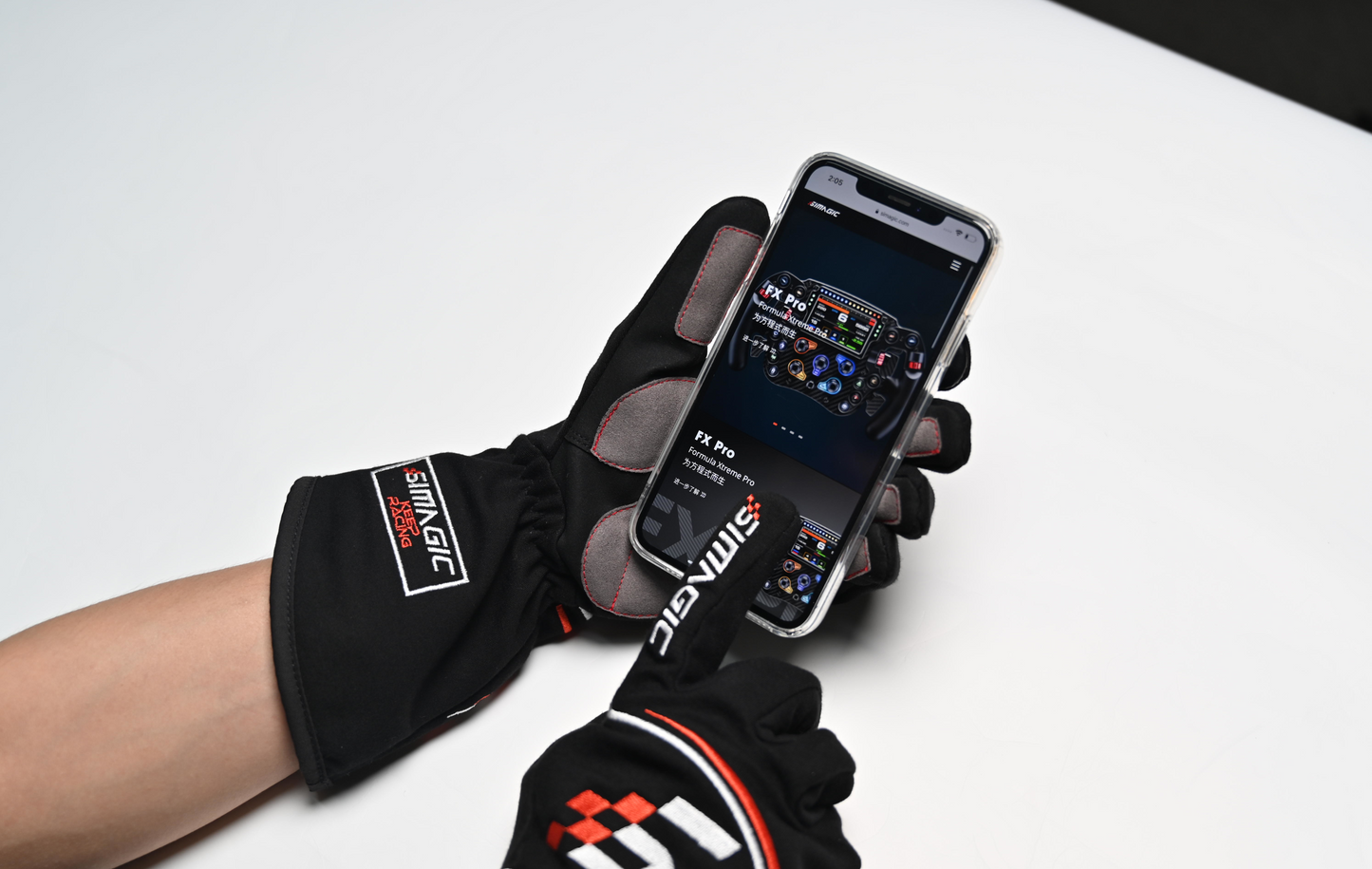 Simagic Racing Gloves – microfiber leather palm reinforcement for durability