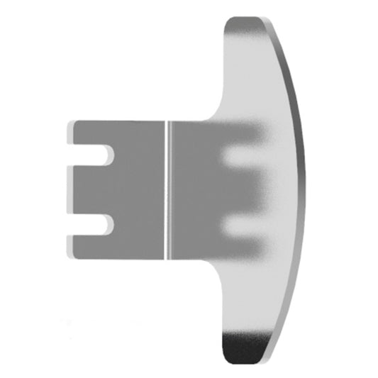 A silver aluminum throttle side bracket designed for Simagic P2000 pedal set.