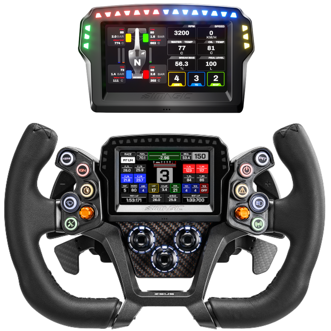 SIMAGIC Zeus GT with MagicDash 4 – GT steering wheel with telemetry display