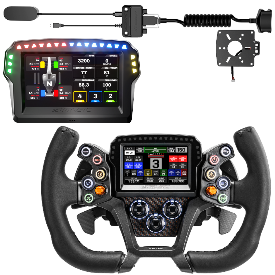 SIMAGIC Zeus GT with MagicDash 4 and MagLink Pro – wired GT wheel telemetry setup