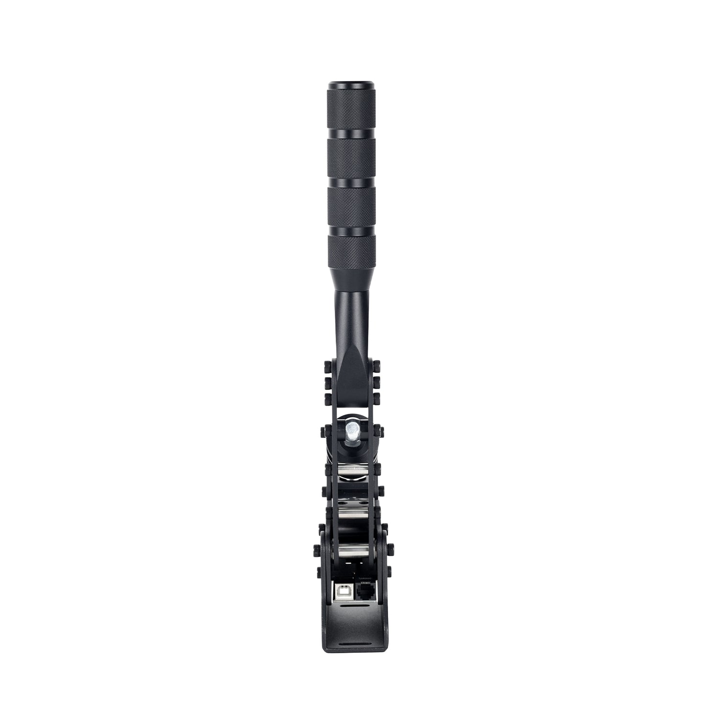 Black camera monopod on a white background
