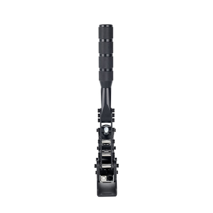Black camera monopod on a white background