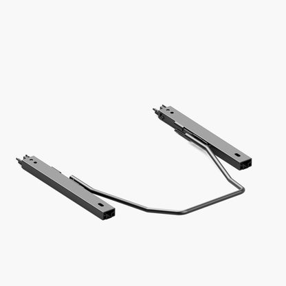 Two metal brackets on a white background