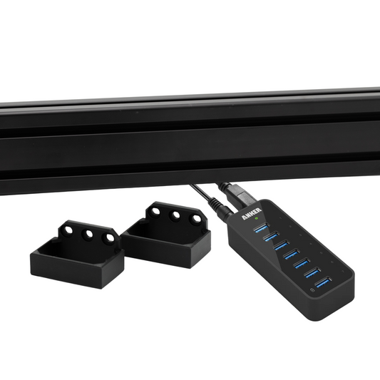 SimSportGadget Anker 7+3 Port USB Hub Mount – front mounting view for simulator rig