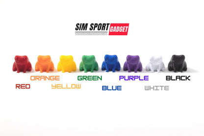 Colorful bear figurines in various colors with labels on a white background, featuring the 'Sim Sport Gadget' brand.