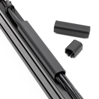 Car wiper blade with two black rubber tips on a white background