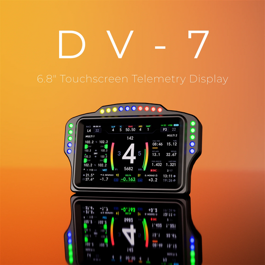 SSG Racing DV-7 Dashboard with 6.8-inch touchscreen and customizable RGB LEDs