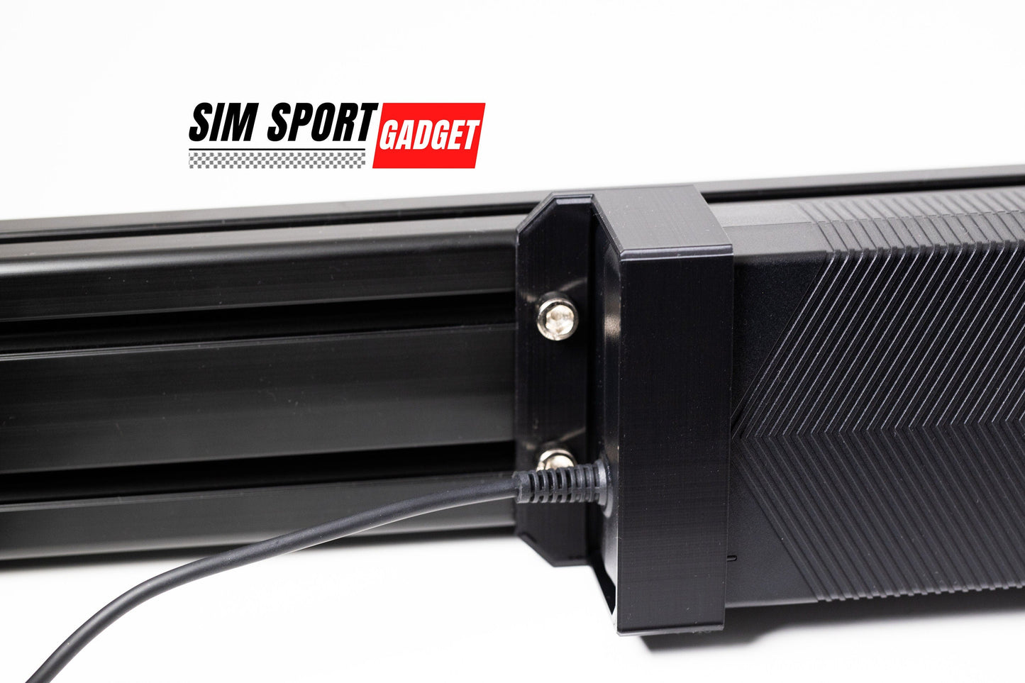 Black sports equipment with SIM Sport Gadget logo on a white background