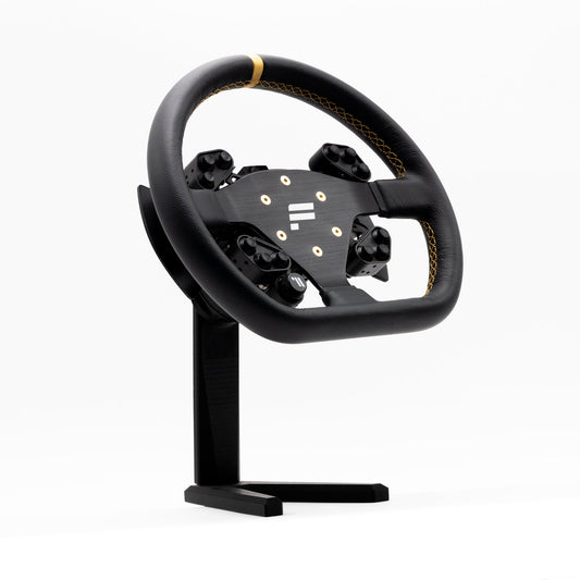 SimSportGadget Fanatec QR Wheel Display Stand – front display view for sim racing wheel