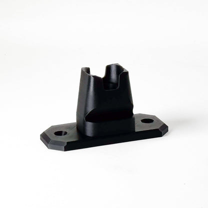 Black metal bracket on a white background