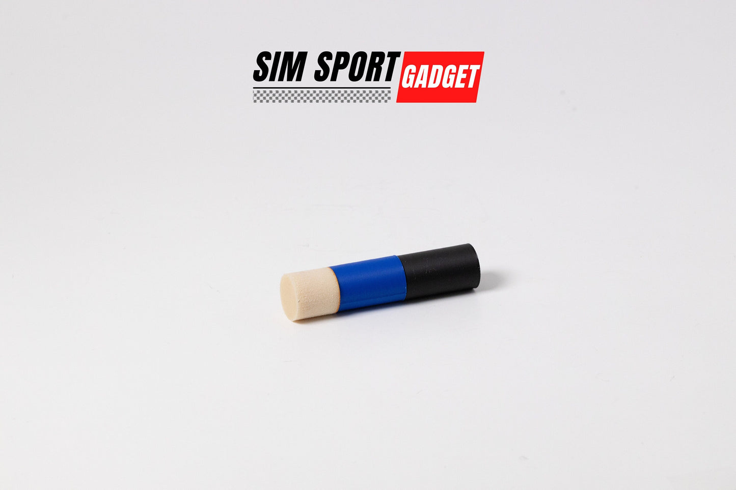 Black and blue cylindrical object on a white background with 'SIM Sport Gadget' branding.