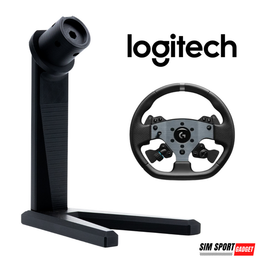 SimSportGadget Logitech QR Wheel Display Stand – front display view for sim racing wheel