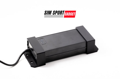 Black electronic device with SIM Sport Gadget branding on a white background