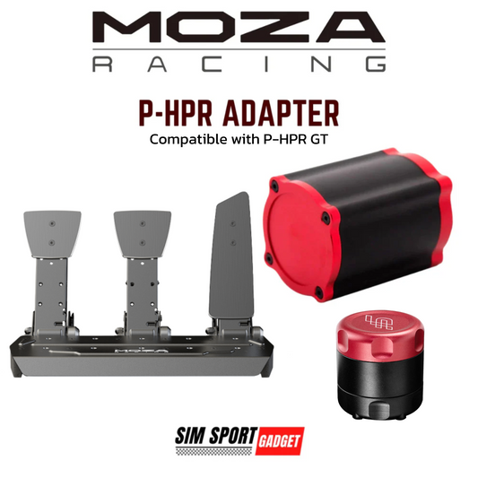 MOZA Racing P-HPR Adapter with simulation components on a white background