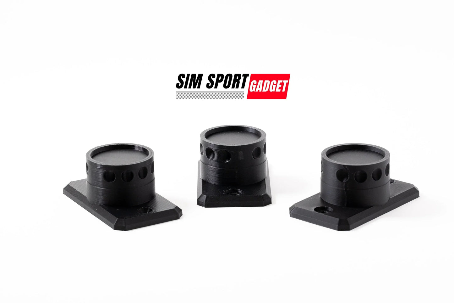 Three black sports gadgets with SIM Sport Gadget logo on a white background
