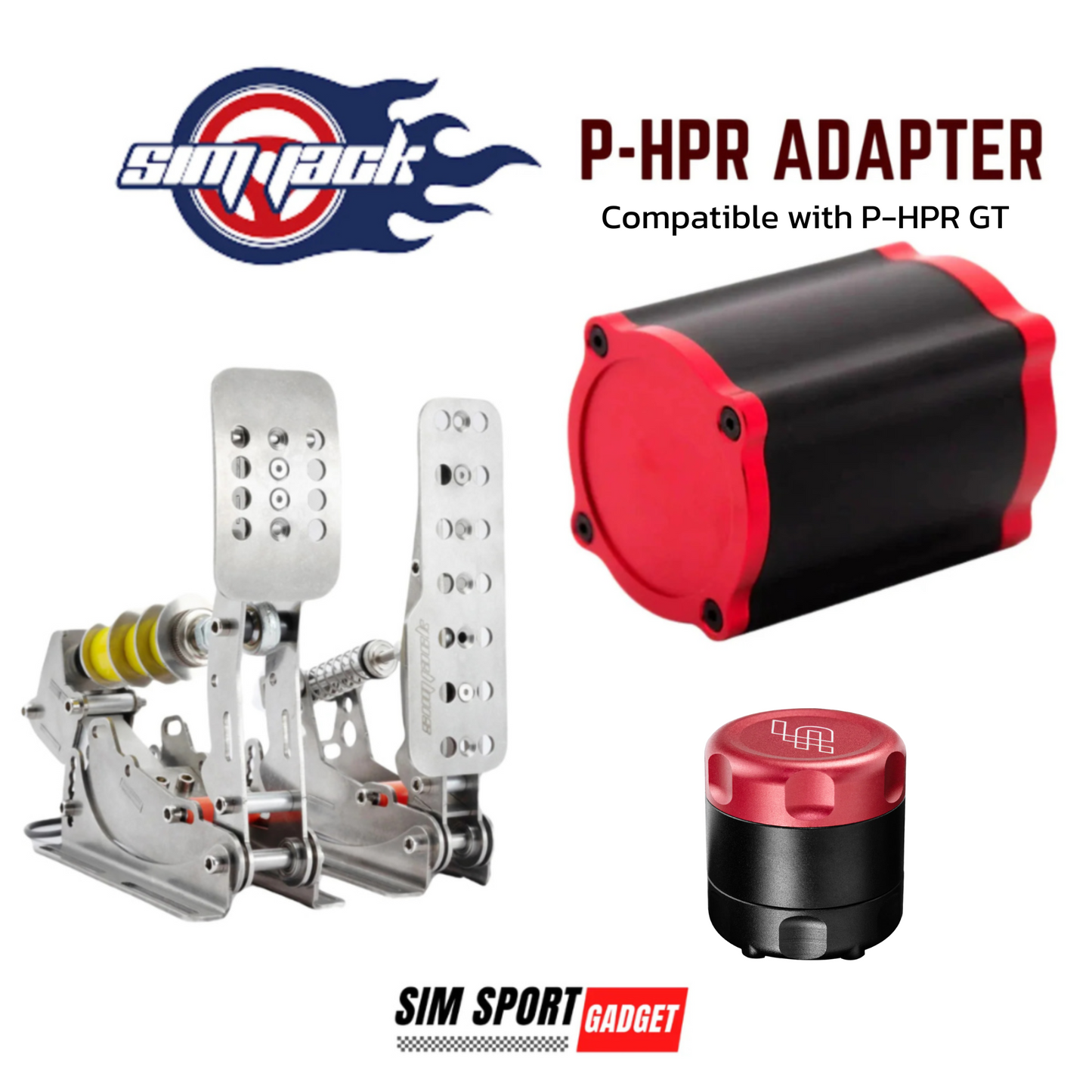 P-HPR adapter set with Sim Sport Gadget branding on a white background