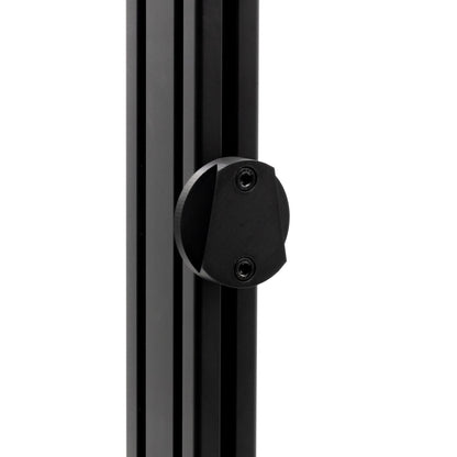 Black cylindrical lock on a white background