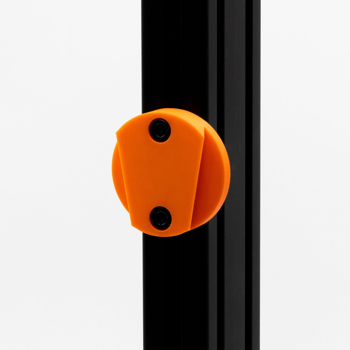 Orange lock mechanism on a black background